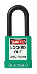STOPOUT® Plastic Body Aluminum Padlocks With Dielectric Poly-Wrap Steel Shackle - KDL816- 10/CS
