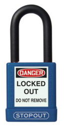 STOPOUT® Plastic Body Aluminum Padlocks With Dielectric Poly-Wrap Steel Shackle - KDL816- 10/CS
