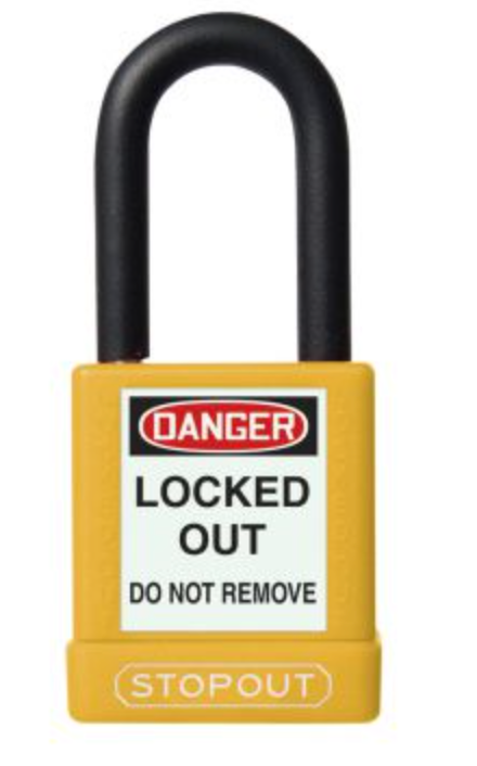 STOPOUT® Plastic Body Aluminum Padlocks With Dielectric Poly-Wrap Steel Shackle - KDL816- 10/CS